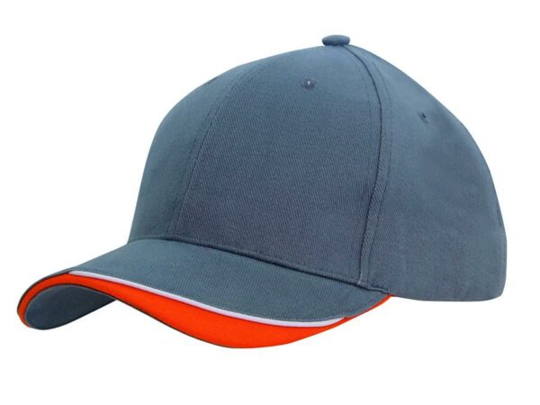 Brushed Heavy Cotton Cap with Indented Peak. HW-4167 - Image 4