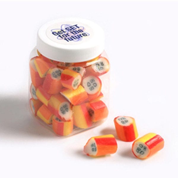 Square plastic jar - rock candy CC025E