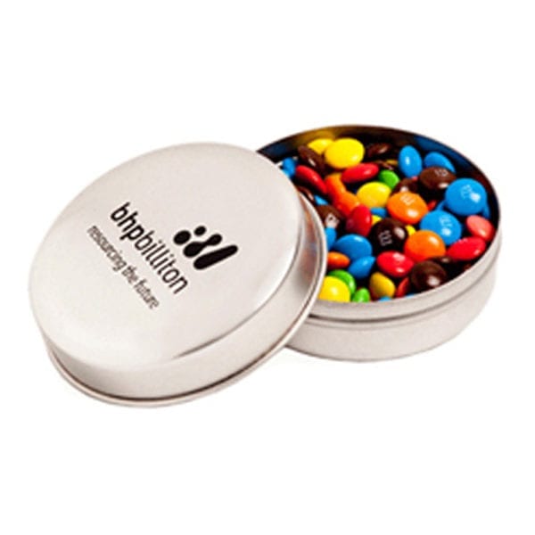 Round Candle Tin filled -  M&Ms CC046E