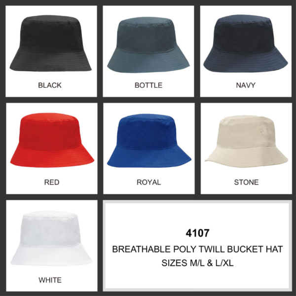 Breathable Poly Twill Bucket Hat    HW-4107 - Image 2