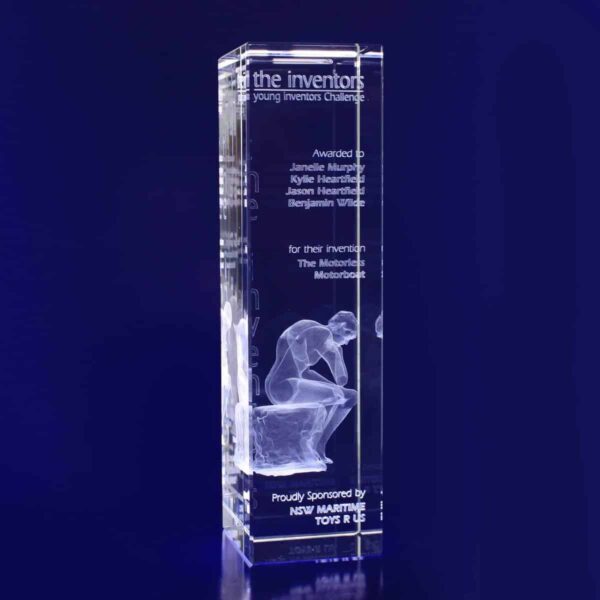 Bar shaped crystal trophy. I-BAR