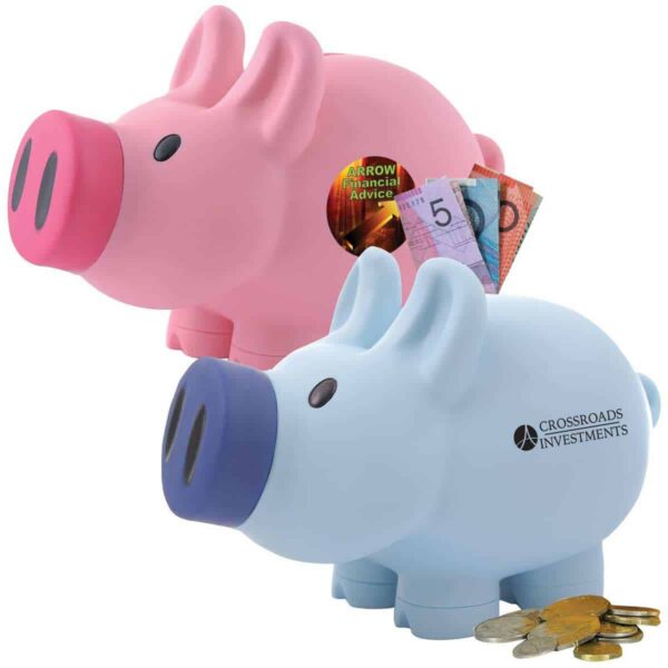 Priscilla (Pink) / Patrick (Blue) Pig Coin Bank®. LL240