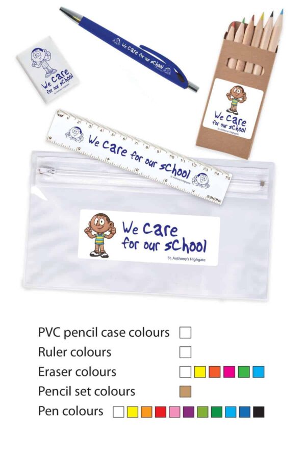 Stationery Set in PVC Pencil Case. LL4442