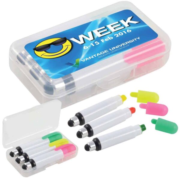 Wax Highlight Markers with Stylus in Case. LL8565