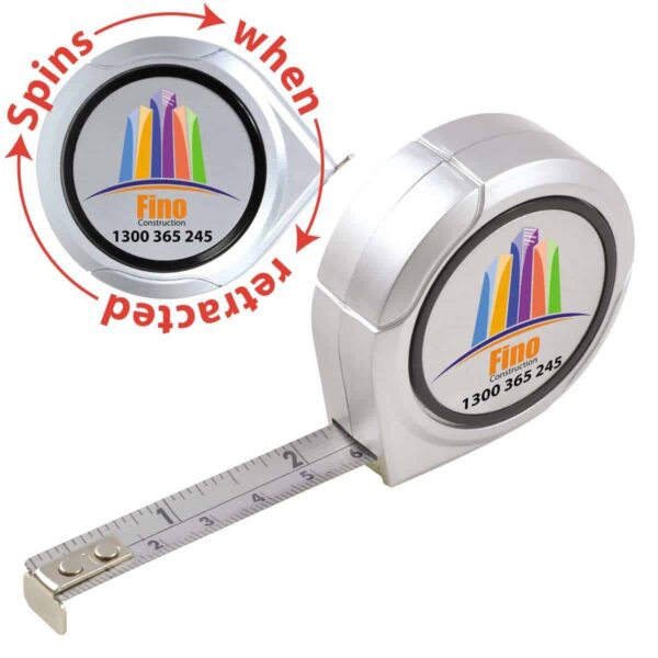 Spinning Logo Tape Measure. LL866