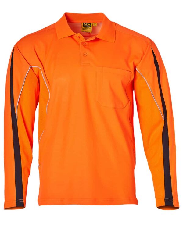 Hi-Vis Legend Long Sleeve Polo - Men's S-SW33A - Image 2