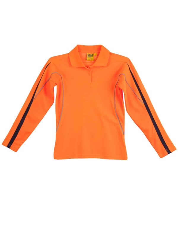 Hi-Vis Legend Long Sleeve Polo - Ladies S-SW34A - Image 2