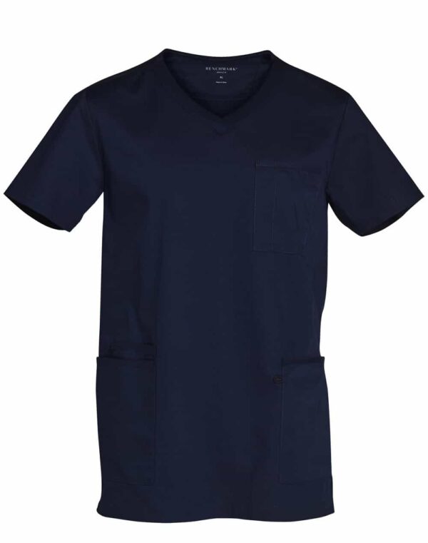 BENCHMARK - Mens V-Neck Contrast Trim Scrub Top SH-M7650 - Image 4