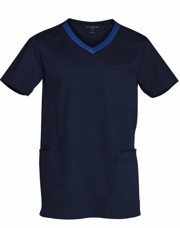 BENCHMARK - Mens V-Neck Contrast Trim Scrub Top SH-M7650 - Image 5