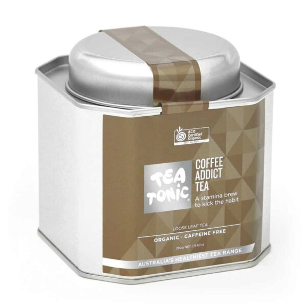 Coffee Addict tea in metal caddy - Tea Tonic looseleaf tea           TT-CATT