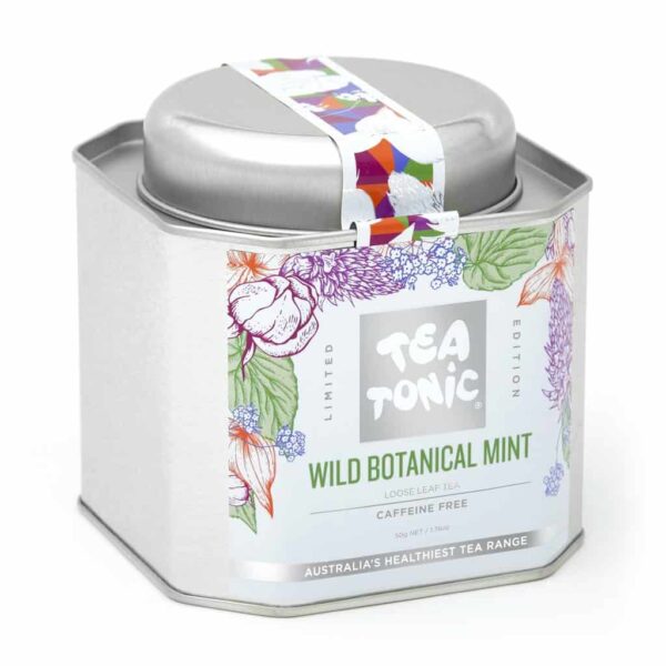 Wild Botanical Mint tea in metal caddy - Tea Tonic looseleaf tea            TT-WMTT