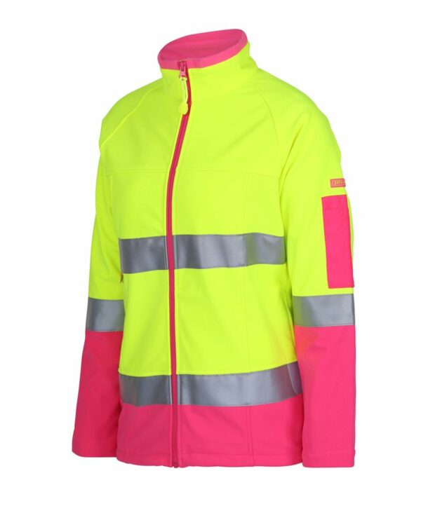 Ladies Hi Vis (D + N) Softshell Jacket with Reflective Tape JB-6D4J1