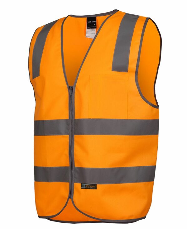 Vic Rail (D + N) Zip Safety Vest JB-6DVSV