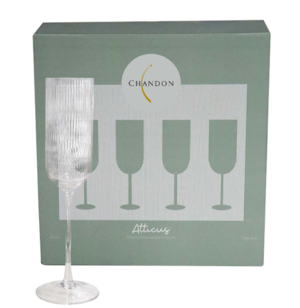 Atticus Ribbed Champagne Glasses H-G103