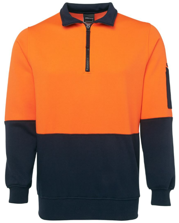 Hi Vis 1/2 Zip Fleecy JB-6HVFH - Image 2