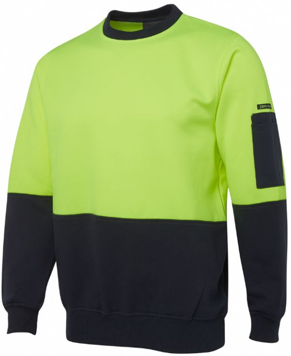 Hi Vis Fleecy Crew JB-6HVCN - Image 2