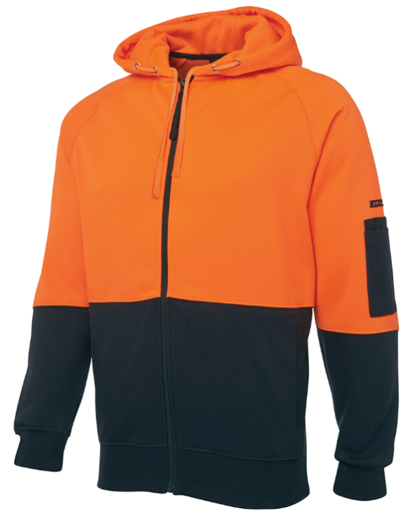 Hi Vis Full Zip Fleecy Hoodie JB-6HVH