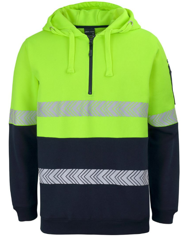 JB's wear - Hi Vis (D+N) 1/2 Zip Segmented Tape Hoodie JB-6HZSH