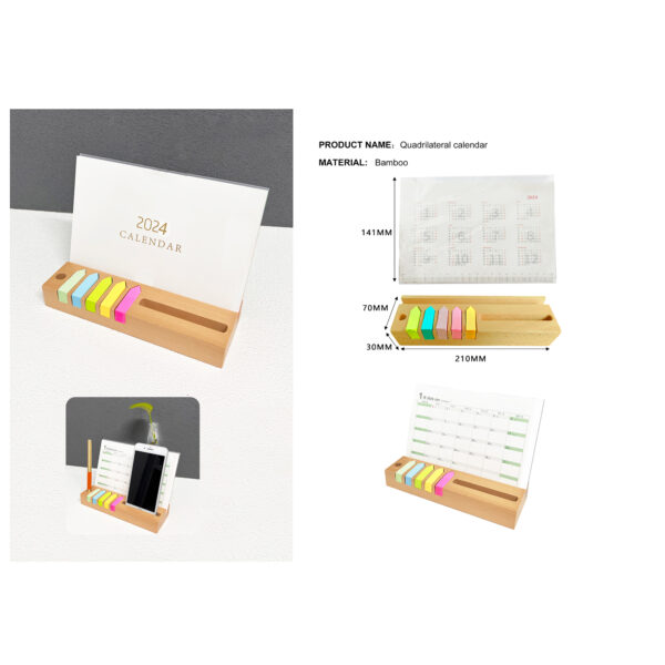 Bamboo Calendar And Memo Holder. D-DSM1708