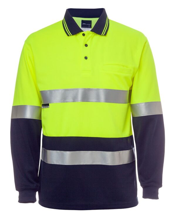 Hi Vis L/S (D+N) Cotton Back Polo JB-6HMCB