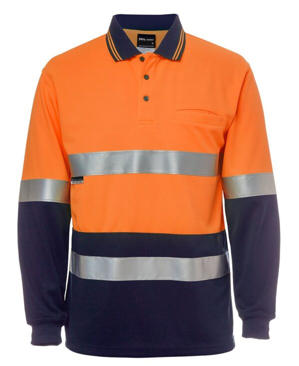 Hi Vis L/S (D+N) Cotton Back Polo JB-6HMCB - Image 2