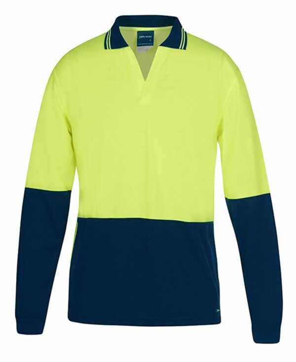 Hi-Vis Long Sleeve Pullover Polo 4602.1 JB-6HNBL - Image 2