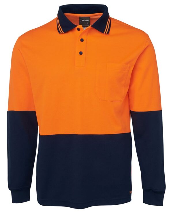 Hi Vis L/S Cotton Back Polo JB-6HPL - Image 2