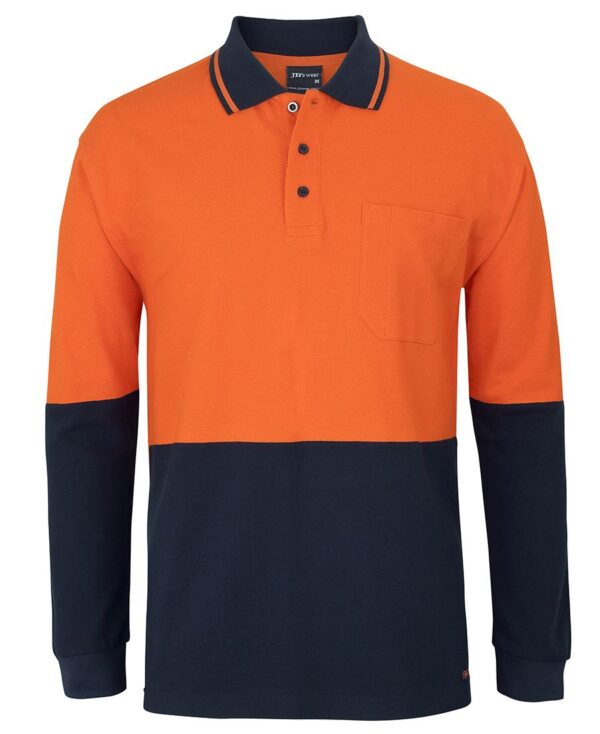 Hi Vis L/S Cotton Pique Trad Polo JB-6HVQL