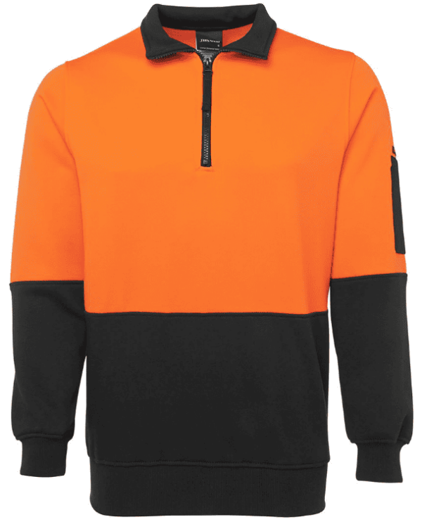 Hi Vis 1/2 Zip Fleecy JB-6HVFH - Image 3