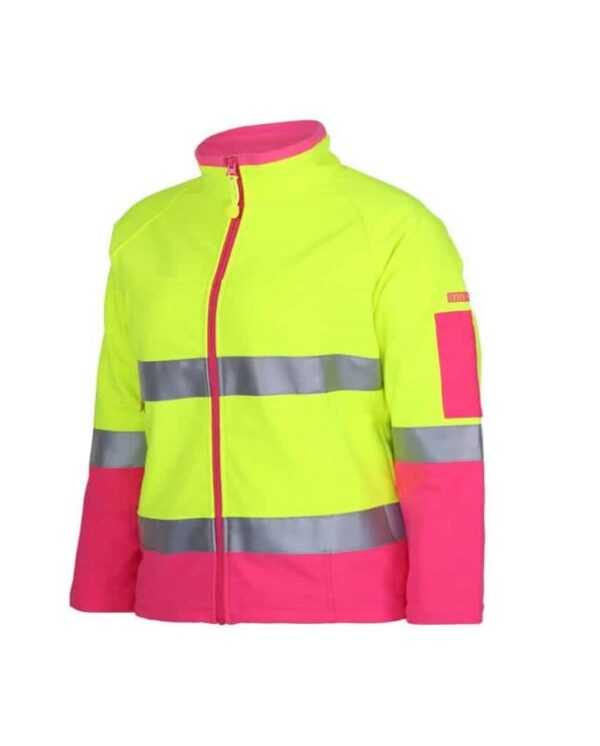 Ladies Hi Vis (D + N) Softshell Jacket with Reflective Tape JB-6D4J1