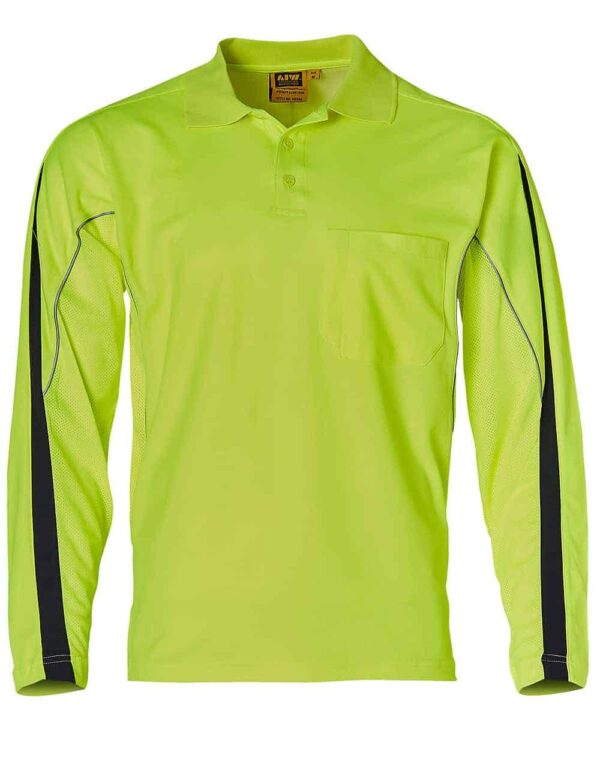 Hi-Vis Legend Long Sleeve Polo - Men's S-SW33A - Image 3