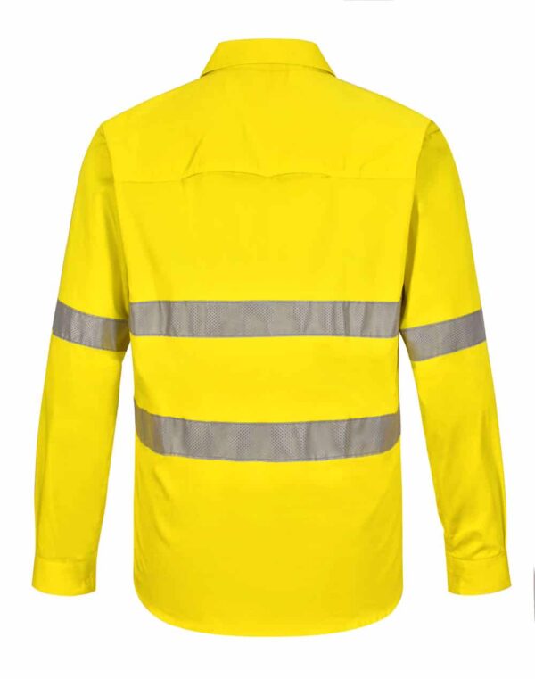 Unisex Hi-Vis Cool Breeze Closed Front LS Shirt With Perforated Tape SH-SW87 - Image 7