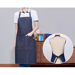 Poly-Cotton Denim Full Bib Apron With Neck Strap. PC-PCC642