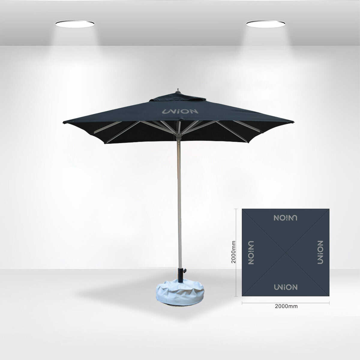 2x2m Square Stock Colour Commercial Market Umbrella. PC-POS116