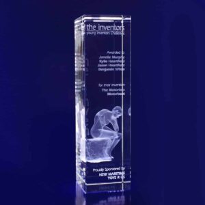 Bar shaped crystal trophy. I-BAR