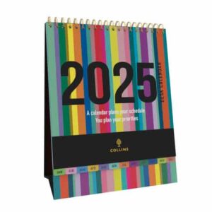 Edge Rainbow Desktop Calendar 2025 - Month to View. CD-EDDC-25